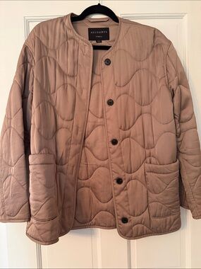 All Saints Quilted Jacket in beige/gray
